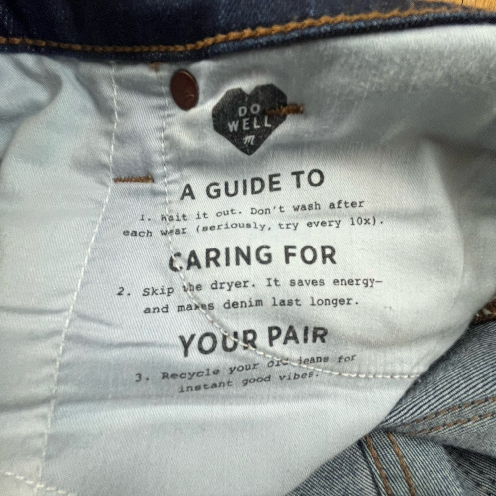Madewell 9" Mid-Rise Skinny Wom Jeans Dark Wash Button Fly Size 26T Casual - Picture 12 of 16
